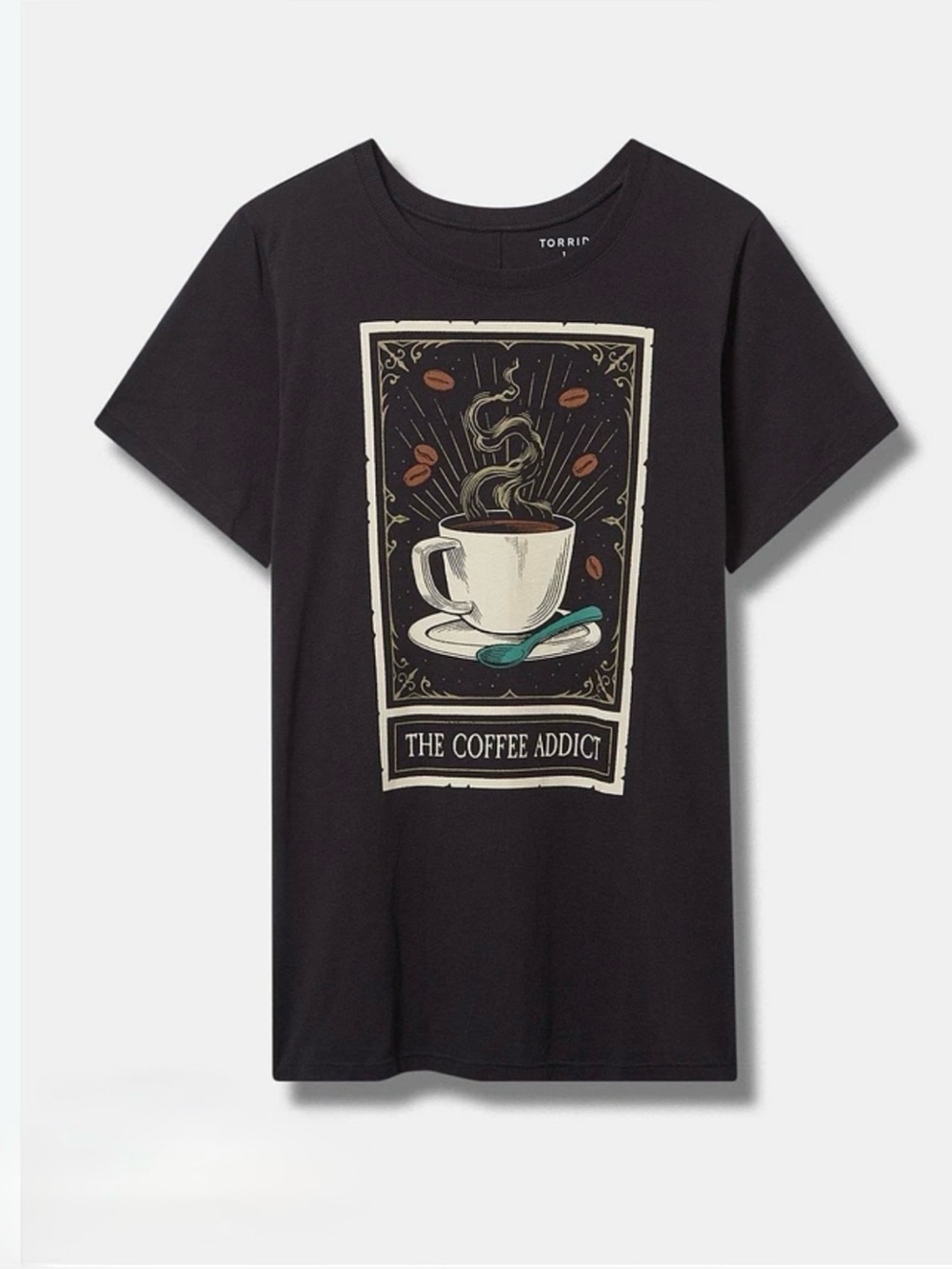 Torrid, Black Graphic 'The Coffee Addict' Short Sleeve Tee (Size 4)
